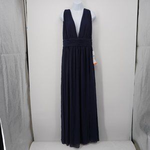 Levvkoff Women's Navy Blue A-line Chiffon Formal Dress Size 14